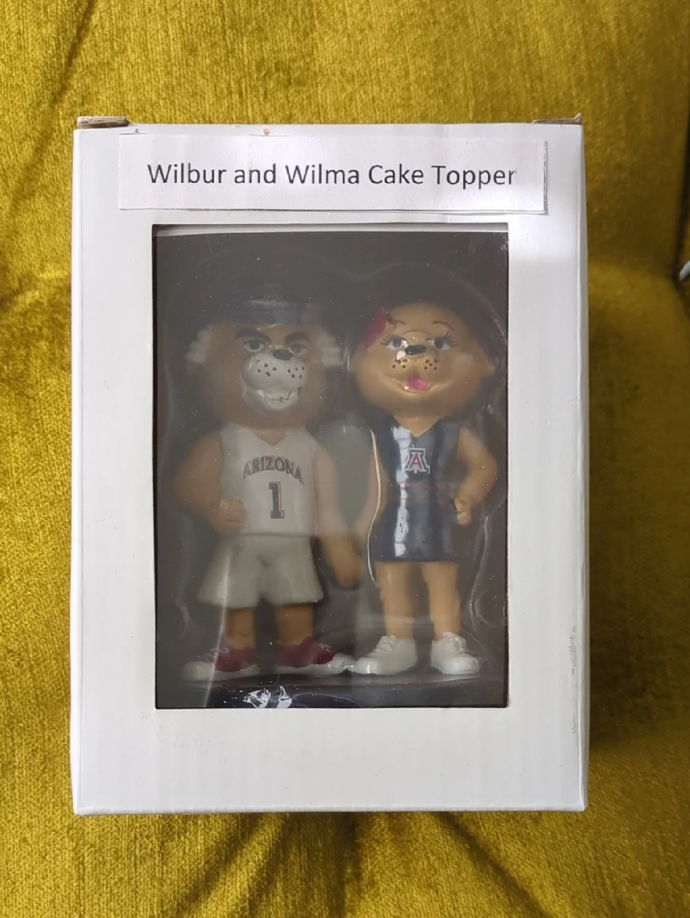 New in Box Wilbur and Wilma Cake Topper -University of Arizona Mascots